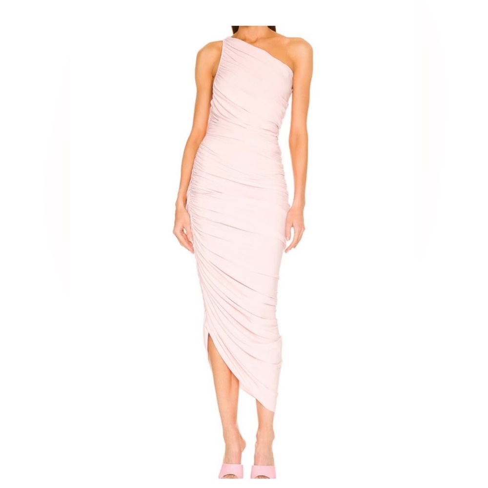 Norma Kamali Light Pink One Shoulder Dress